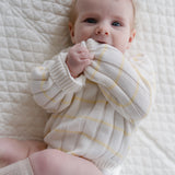 ‘Yellow Stripe’ Ribbed Knit Onesie