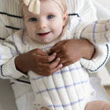 ‘Lilac Stripe’ Ribbed Knit Onesie