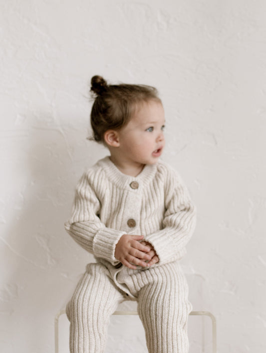 ‘Oatmeal’ Ribbed Knit Playsuit
