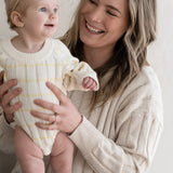 ‘Yellow Stripe’ Ribbed Knit Onesie