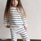 ‘Navy Stripe’ Ribbed Knit Pant