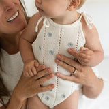 Heirloom Onesie - Blue Daisy