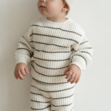 Children’s ‘Deep Green Stripe’ Ribbed Knit Sweater