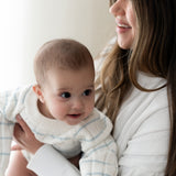 ‘Sky Blue Stripe’ Ribbed Knit Onesie