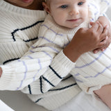 ‘Lilac Stripe’ Ribbed Knit Onesie