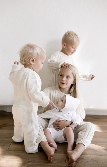 Children’s Wide Ribbed Knit Pant ‘Oatmeal’