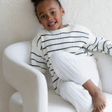 ‘Navy Stripe’ Ribbed Knit Sweater