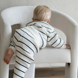 ‘Navy Stripe’ Ribbed Knit Pant