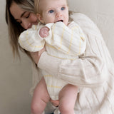 ‘Yellow Stripe’ Ribbed Knit Onesie