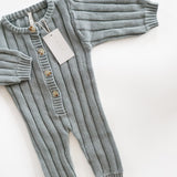 Wide Ribbed Jumpsuit ‘Fog’