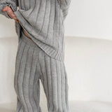 Children’s Wide Ribbed Knit Sweater ‘Rain Gray’