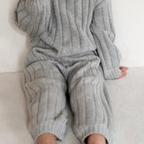 Children’s Wide Ribbed Knit Pant ‘Rain Gray’