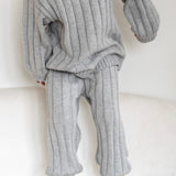 Children’s Wide Ribbed Knit Sweater ‘Rain Gray’