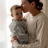 Children’s Wide Ribbed Knit Sweater ‘Rain Gray’