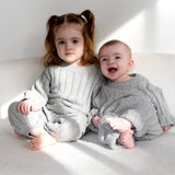 Children’s Wide Ribbed Knit Sweater ‘Rain Gray’