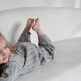Children’s Wide Ribbed Knit Pant ‘Rain Gray’