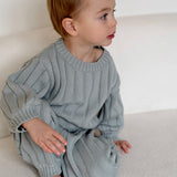 Children’s Wide Ribbed Knit Sweater ‘Fog’