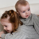 Children’s Wide Ribbed Knit Sweater ‘Rain Gray’