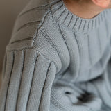 Children’s Wide Ribbed Knit Sweater ‘Fog’