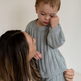 Children’s Wide Ribbed Knit Sweater ‘Fog’