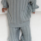 Children’s Wide Ribbed Knit Sweater ‘Fog’