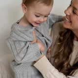 Children’s Wide Ribbed Knit Sweater ‘Rain Gray’
