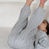 Children’s Wide Ribbed Knit Pant ‘Rain Gray’