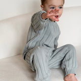 Children’s Wide Ribbed Knit Sweater ‘Fog’