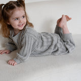 Children’s Wide Ribbed Knit Sweater ‘Rain Gray’