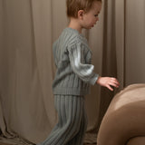 Children’s Wide Ribbed Knit Sweater ‘Fog’