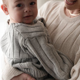 Children’s Wide Ribbed Knit Sweater ‘Rain Gray’