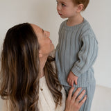 Children’s Wide Ribbed Knit Sweater ‘Fog’