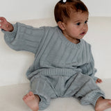 Children’s Wide Ribbed Knit Sweater ‘Fog’