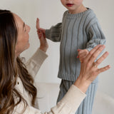 Children’s Wide Ribbed Knit Sweater ‘Fog’