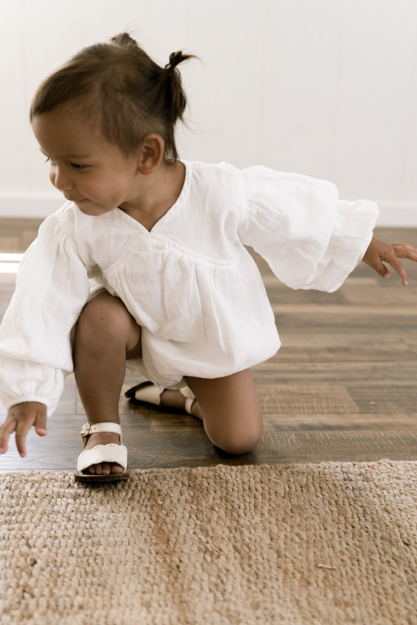 Billowed Muslin Romper ‘White’
