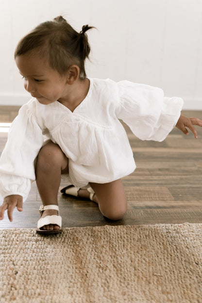 Billowed Muslin Romper ‘White’
