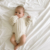 Wide Ribbed Knit Onesie ‘Oatmeal’