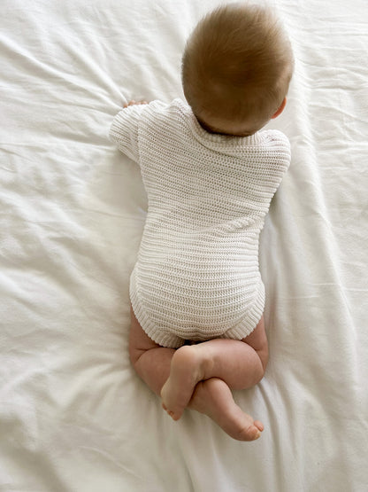 Chunky Knit Onesie ‘Dove’