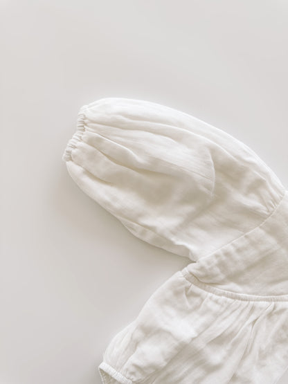 Billowed Muslin Romper ‘White’