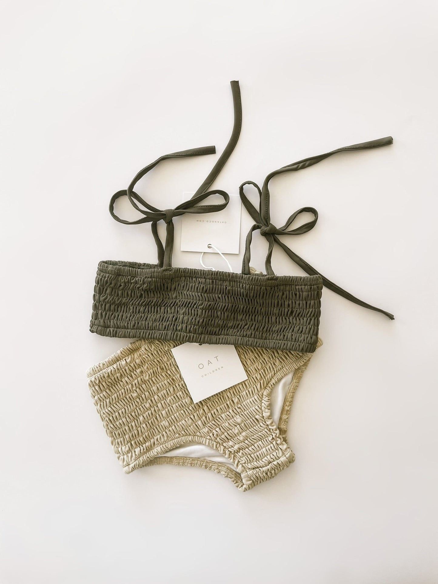 Smocked Bikini Top - Olive