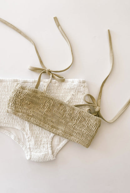 Smocked Bikini Top - Sand