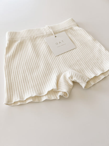Ribbed Cotton Shorts - Vintage Stripe