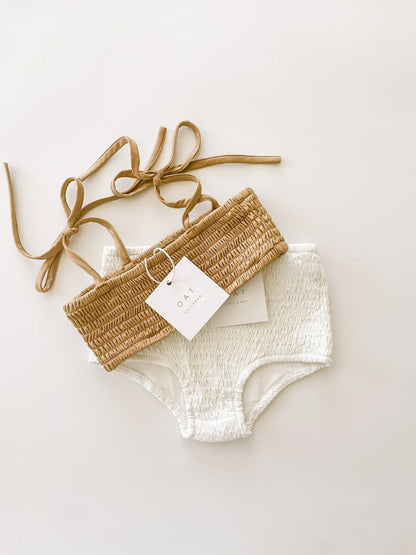 High Waisted Bikini Bottoms - Coconut
