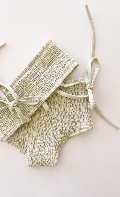 High Waisted Bikini Bottoms - Sage