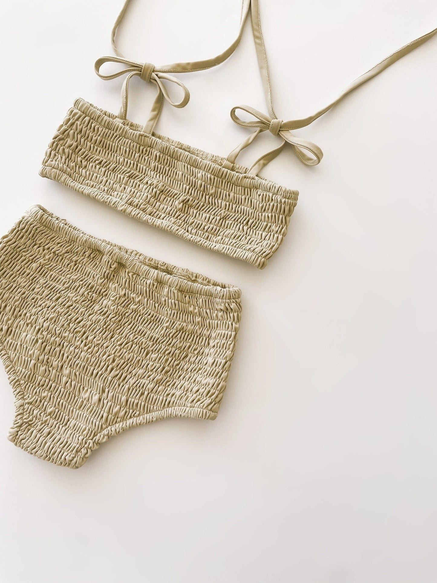 Smocked Bikini Top - Sand