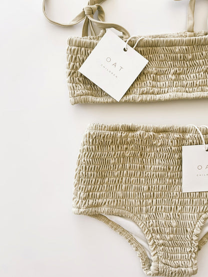 Smocked Bikini Top - Sand
