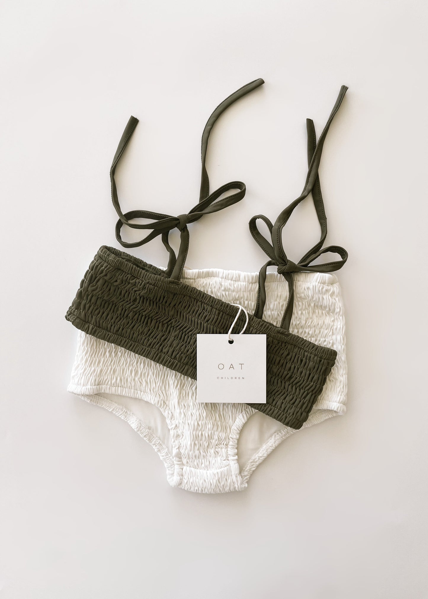 Smocked Bikini Top - Olive