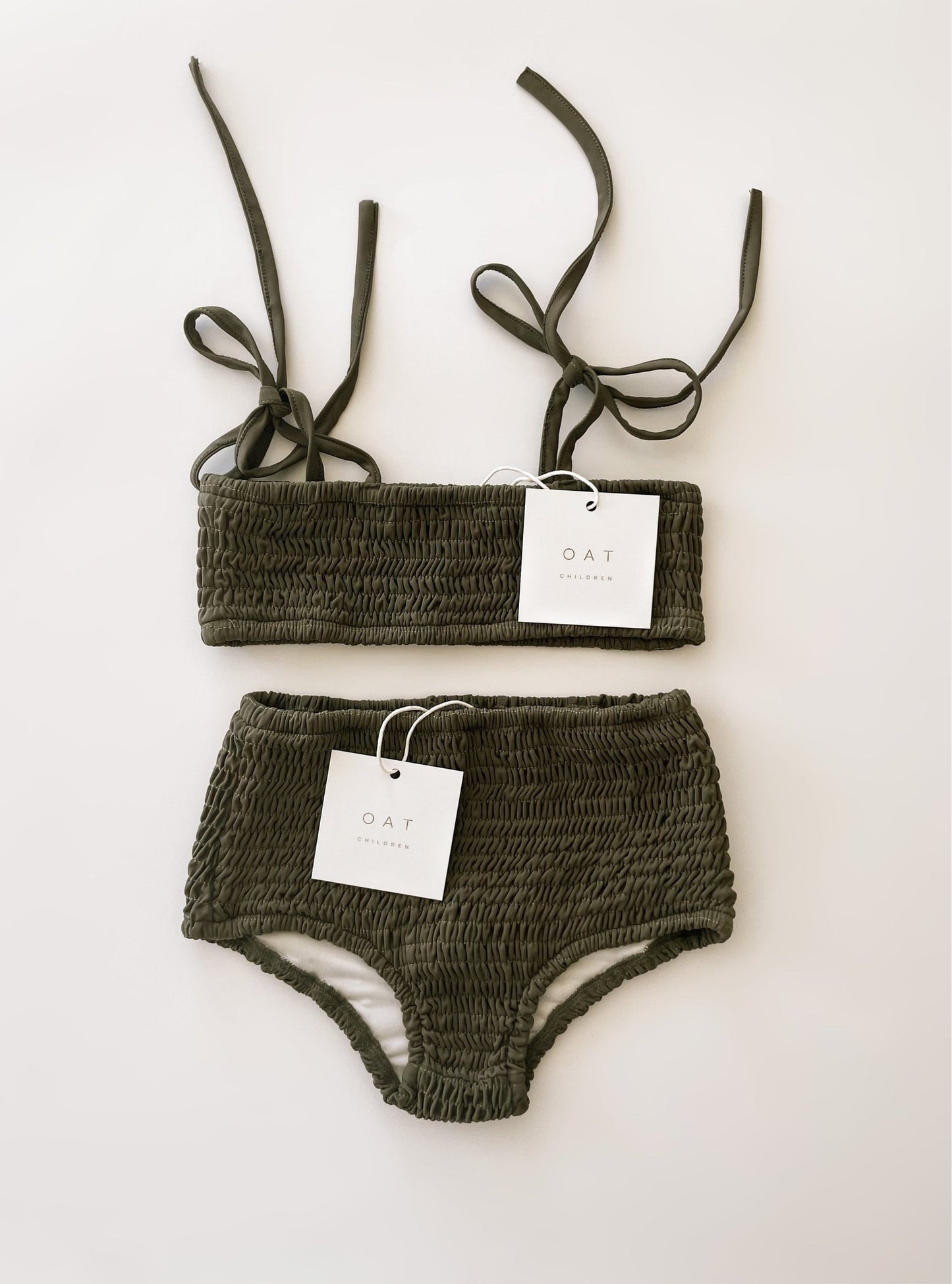 Smocked Bikini Top - Olive