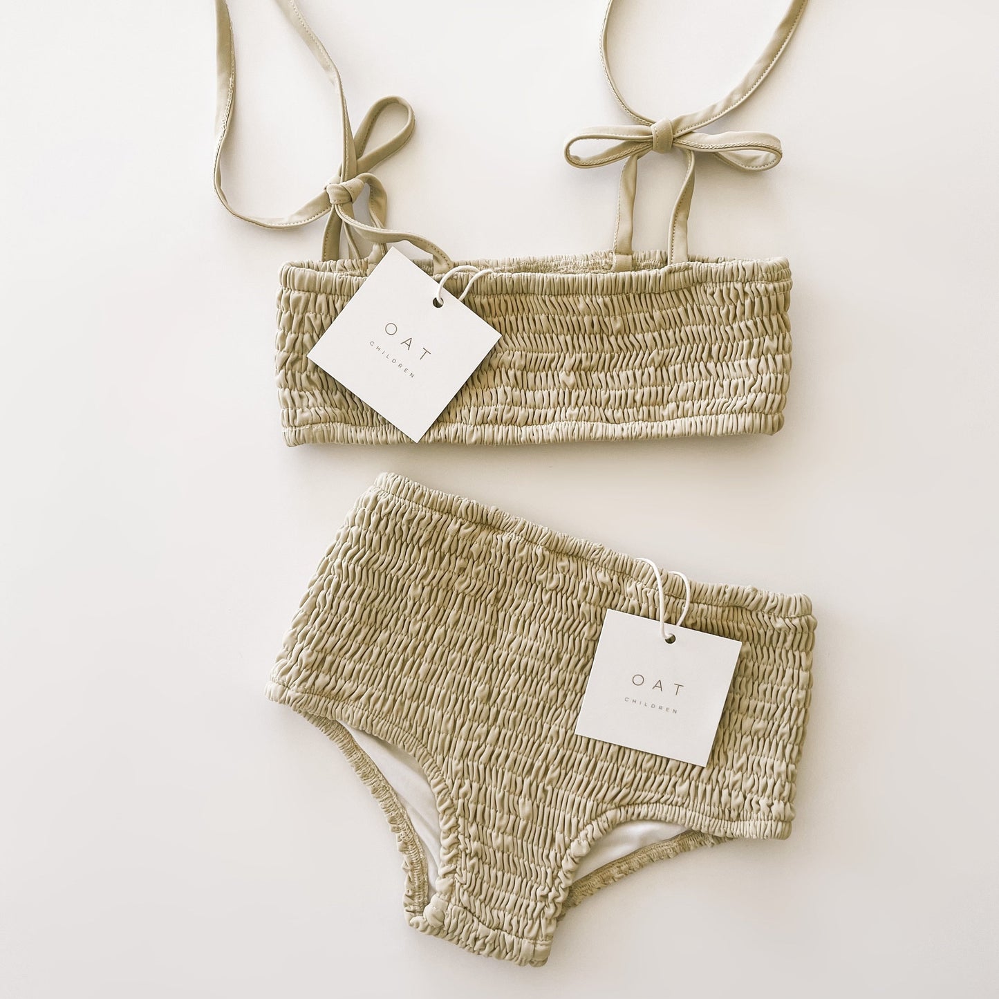 Smocked Bikini Top - Sand
