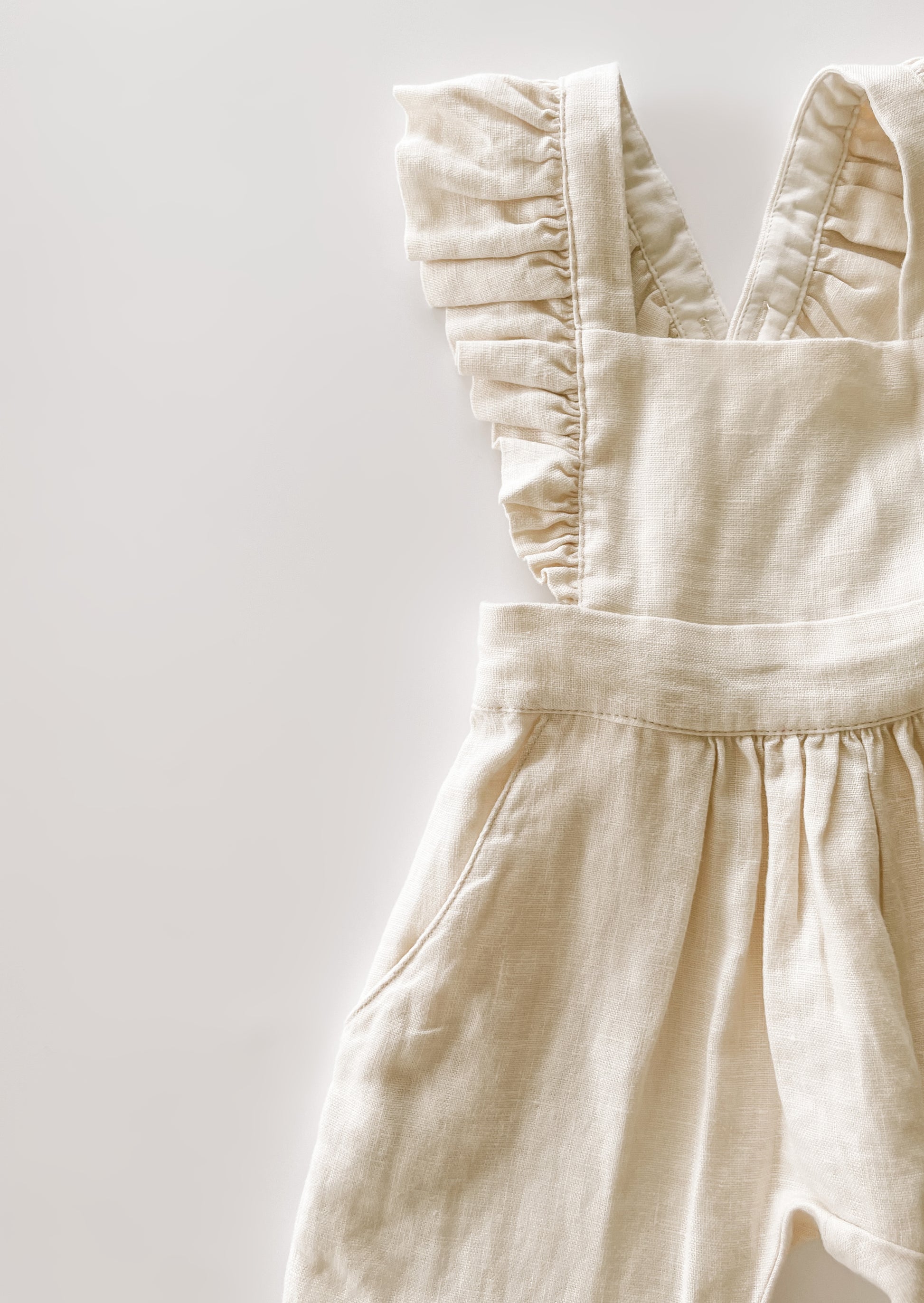 Linen Flutter Sleeve Jumpsuit - Vanilla – Oat Co